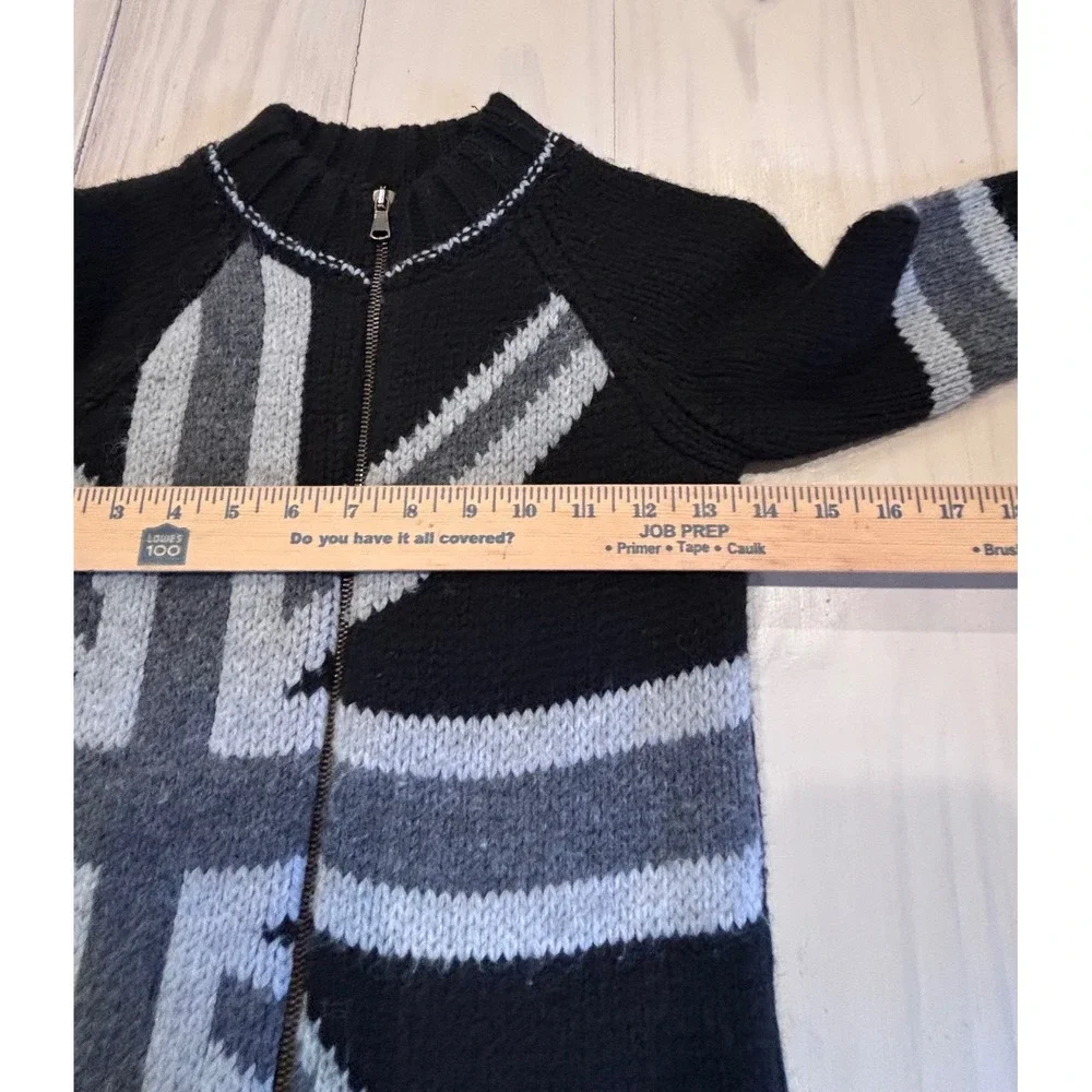 United Colors of Benetton Union Jack Zip Up Sweater Black Gray Britpop Y2K punk